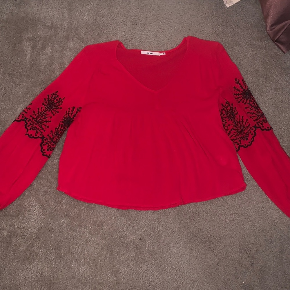 Red king sleeve shirt